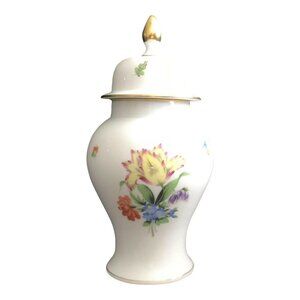 Herend Hand-Painted Gilt Floral Ginger Jar